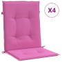 Chair cushions with low backrest 4 pcs pink fabric by vidaXL, Cushions for chairs and sofas - Ref: Foro24-361335, Price: 62,9...