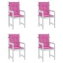 Chair cushions with low backrest 4 pcs pink fabric by vidaXL, Cushions for chairs and sofas - Ref: Foro24-361335, Price: 62,9...