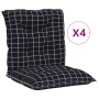 Cojines para silla con respaldo bajo 4 uds tela a cuadros negro de vidaXL, Cojines para sillas y sofás - Ref: Foro24-360342, ...