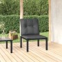 Gartenstuhl mit Kissen, synthetisches Rattan, schwarz und grau von vidaXL, Modulare Sofas für den Außenbereich - Ref: Foro24-...