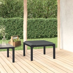 Gartenhocker mit schwarzem und grauem synthetischem Rattankissen von vidaXL, Modulare Sofas für den Außenbereich - Ref: Foro2...