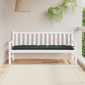 Gartenbankkissen aus Oxford-Stoff schwarz kariert 180x50x7 cm von vidaXL, Kissen für Stühle und Sofas - Ref: Foro24-361634, P...