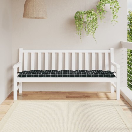 Cojín de banco jardín tela Oxford a cuadros negro 180x50x7 cm de vidaXL, Cojines para sillas y sofás - Ref: Foro24-361634, Pr...