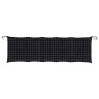 Garden bench cushion in black checkered Oxford fabric 180x50x7 cm by vidaXL, Cushions for chairs and sofas - Ref: Foro24-3616...