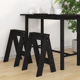 Stools 2 units solid black pine wood 40x40x60 cm by vidaXL, Folding stools and chairs - Ref: Foro24-823668, Price: 39,74 €, D...