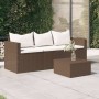 3-seater garden sofa with brown synthetic rattan cushions by vidaXL, Outdoor sofas - Ref: Foro24-362326, Price: 175,95 €, Dis...