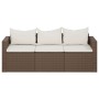 3-seater garden sofa with brown synthetic rattan cushions by vidaXL, Outdoor sofas - Ref: Foro24-362326, Price: 175,95 €, Dis...