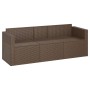 3-seater garden sofa with brown synthetic rattan cushions by vidaXL, Outdoor sofas - Ref: Foro24-362326, Price: 175,95 €, Dis...