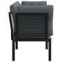 Corner garden sofas with cushions 2 units black and gray PE rattan by vidaXL, Modular outdoor sofas - Ref: Foro24-362801, Pri...