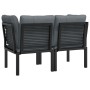 Corner garden sofas with cushions 2 units black and gray PE rattan by vidaXL, Modular outdoor sofas - Ref: Foro24-362801, Pri...