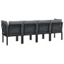 Set de muebles de jardín 4 piezas ratán sintético negro y gris de vidaXL, Sofás modulares de exterior - Ref: Foro24-362802, P...