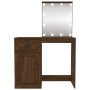 Dressing table with LED oak brown plywood 90x50x132.5cm by vidaXL, Bedroom Dressers - Ref: Foro24-816775, Price: 106,93 €, Di...