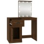 Dressing table with LED oak brown plywood 90x50x132.5cm by vidaXL, Bedroom Dressers - Ref: Foro24-816775, Price: 106,93 €, Di...