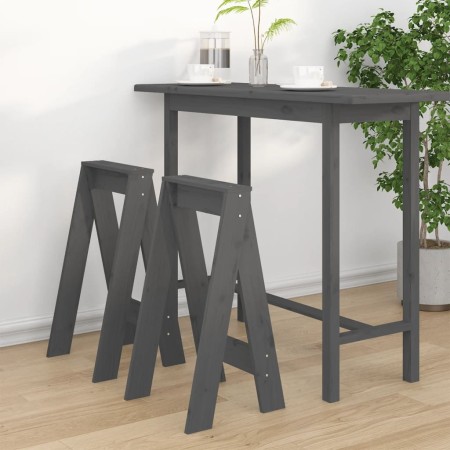 Stools 2 units solid gray pine wood 40x40x75 cm by vidaXL, Folding stools and chairs - Ref: Foro24-823671, Price: 44,99 €, Di...