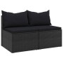 Central garden sofas with 2 black synthetic rattan cushions by vidaXL, Outdoor sofas - Ref: Foro24-362332, Price: 132,29 €, D...