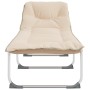 Tumbona plegable tela beige de vidaXL, Tumbonas - Ref: Foro24-364194, Precio: 105,31 €, Descuento: %