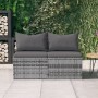 Zentrale Gartensofas mit Kissen, 2 Einheiten, graues synthetisches Rattan von vidaXL, Outdoor-Sofas - Ref: Foro24-362333, Pre...