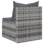 Zentrale Gartensofas mit Kissen, 2 Einheiten, graues synthetisches Rattan von vidaXL, Outdoor-Sofas - Ref: Foro24-362333, Pre...