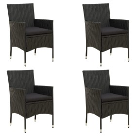 Garden chairs 4 units with black synthetic rattan cushions by vidaXL, Garden chairs - Ref: Foro24-316689, Price: 225,99 €, Di...