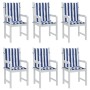 Low back chair cushions 6 pcs blue and white striped fabric by vidaXL, Cushions for chairs and sofas - Ref: Foro24-361321, Pr...