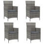 Garden chairs 4 units with gray synthetic rattan cushions by vidaXL, Garden chairs - Ref: Foro24-316690, Price: 271,99 €, Dis...