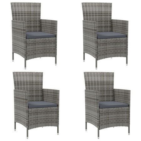 Garden chairs 4 units with gray synthetic rattan cushions by vidaXL, Garden chairs - Ref: Foro24-316690, Price: 271,99 €, Dis...