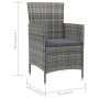 Garden chairs 4 units with gray synthetic rattan cushions by vidaXL, Garden chairs - Ref: Foro24-316690, Price: 271,99 €, Dis...