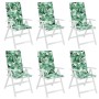 High back chair cushions 6 pcs Oxford fabric printed leaves by vidaXL, Cushions for chairs and sofas - Ref: Foro24-361912, Pr...