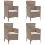 Garden chairs with cushions 4 units beige synthetic rattan by vidaXL, Garden chairs - Ref: Foro24-316692, Price: 272,12 €, Di...