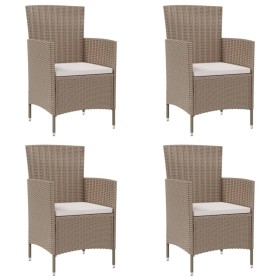 Garden chairs with cushions 4 units beige synthetic rattan by vidaXL, Garden chairs - Ref: Foro24-316692, Price: 272,38 €, Di...