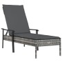 Liege mit synthetischem Rattankissen mit grauem Kissen von vidaXL, Gartensets - Ref: Foro24-362807, Preis: 114,99 €, Rabatt: %