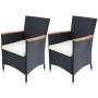 Garden chairs with cushions 2 units black synthetic rattan by vidaXL, Garden chairs - Ref: Foro24-42572, Price: 197,33 €, Dis...