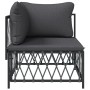 Garden corner sofa with anthracite gray woven fabric cushions by vidaXL, Modular outdoor sofas - Ref: Foro24-364142, Price: 7...