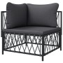 Garden corner sofa with anthracite gray woven fabric cushions by vidaXL, Modular outdoor sofas - Ref: Foro24-364142, Price: 7...