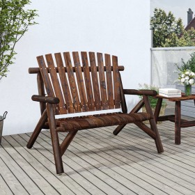 Solid spruce wood 2-seater garden bench 119x85x98 cm by vidaXL, Modular outdoor sofas - Ref: Foro24-363348, Price: 163,99 €, ...