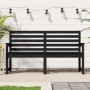 Gartenbank aus massivem Kiefernholz schwarz 159,5x48x91,5 cm von vidaXL, Gartenbänke - Ref: Foro24-824071, Preis: 98,99 €, Ra...