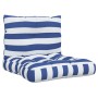 Pallet cushions 2 pieces blue and white striped Oxford fabric by vidaXL, Cushions for chairs and sofas - Ref: Foro24-360849, ...