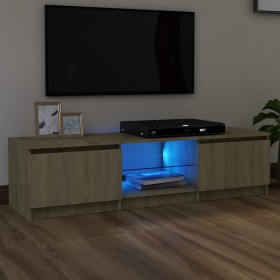 TV cabinet with LED lights Sonoma oak 140x40x35.5 cm by vidaXL, TV Furniture - Ref: Foro24-804295, Price: 113,91 €, Discount: %