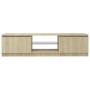 TV cabinet with LED lights Sonoma oak 140x40x35.5 cm by vidaXL, TV Furniture - Ref: Foro24-804295, Price: 118,34 €, Discount: %