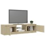 TV cabinet with LED lights Sonoma oak 140x40x35.5 cm by vidaXL, TV Furniture - Ref: Foro24-804295, Price: 118,34 €, Discount: %