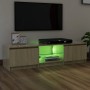 TV cabinet with LED lights Sonoma oak 140x40x35.5 cm by vidaXL, TV Furniture - Ref: Foro24-804295, Price: 118,34 €, Discount: %