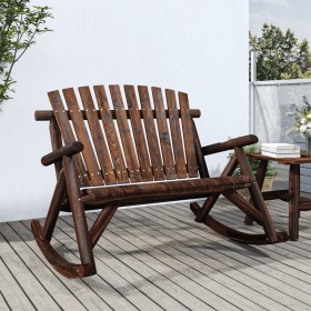 2-seater fir wood rocking garden bench 123x96x102 cm by vidaXL, Modular outdoor sofas - Ref: Foro24-363350, Price: 174,51 €, ...