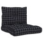 Cushions for pallets, 2 pieces, black checkered Oxford fabric by vidaXL, Cushions for chairs and sofas - Ref: Foro24-360850, ...