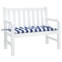 Garden bench cushion Oxford fabric striped blue and white 100x50x7cm by vidaXL, Cushions for chairs and sofas - Ref: Foro24-3...