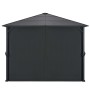 Gazebo with aluminum curtains 3x3 m black by vidaXL, Tents and gazebos - Ref: Foro24-44640, Price: 563,15 €, Discount: %