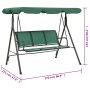 Steel and green textilene garden rocking bench 170 cm by vidaXL, Garden rockers - Ref: Foro24-363323, Price: 165,47 €, Discou...