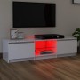 Mueble de TV con luces LED blanco brillante 140x40x35,5 cm de vidaXL, Muebles TV - Ref: Foro24-804298, Precio: 95,57 €, Descu...