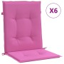 Chair cushions with low backrest 6 pcs pink fabric by vidaXL, Cushions for chairs and sofas - Ref: Foro24-361336, Price: 87,7...