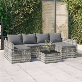 Garden furniture set 2 pieces with gray synthetic rattan cushions by vidaXL, Garden sets - Ref: Foro24-362344, Price: 363,05 ...