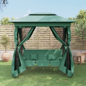 Garden gazebo convertible swing bench steel and green fabric by vidaXL, Garden rockers - Ref: Foro24-363327, Price: 382,99 €,...